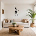Female Ballet Effacé devant waterproof steel metal wall art, mockup 1