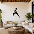 Female Karate Front Stance Hold waterproof steel metal wall art, mockup 1