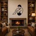 Male Classical Pilates Rolling Like a Ball waterproof steel metal wall art, mockup 1