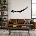 Female Classical Pilates Hundred waterproof steel metal wall art, mockup 1