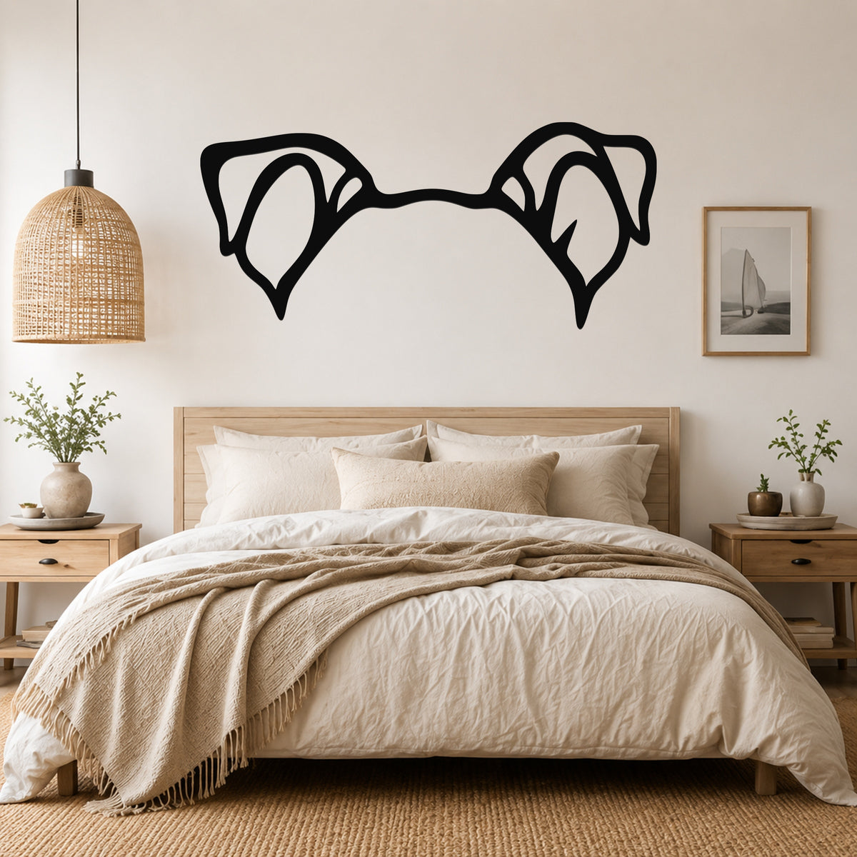 Pitsky dog ear waterproof metal wall art, mockup 1