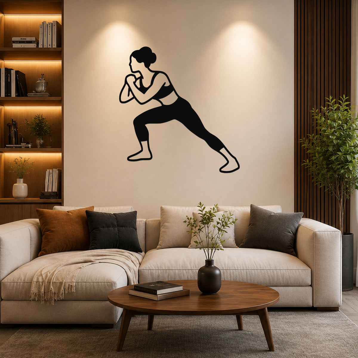 Female Wrestling Underhook Control waterproof steel metal wall art, mockup 1