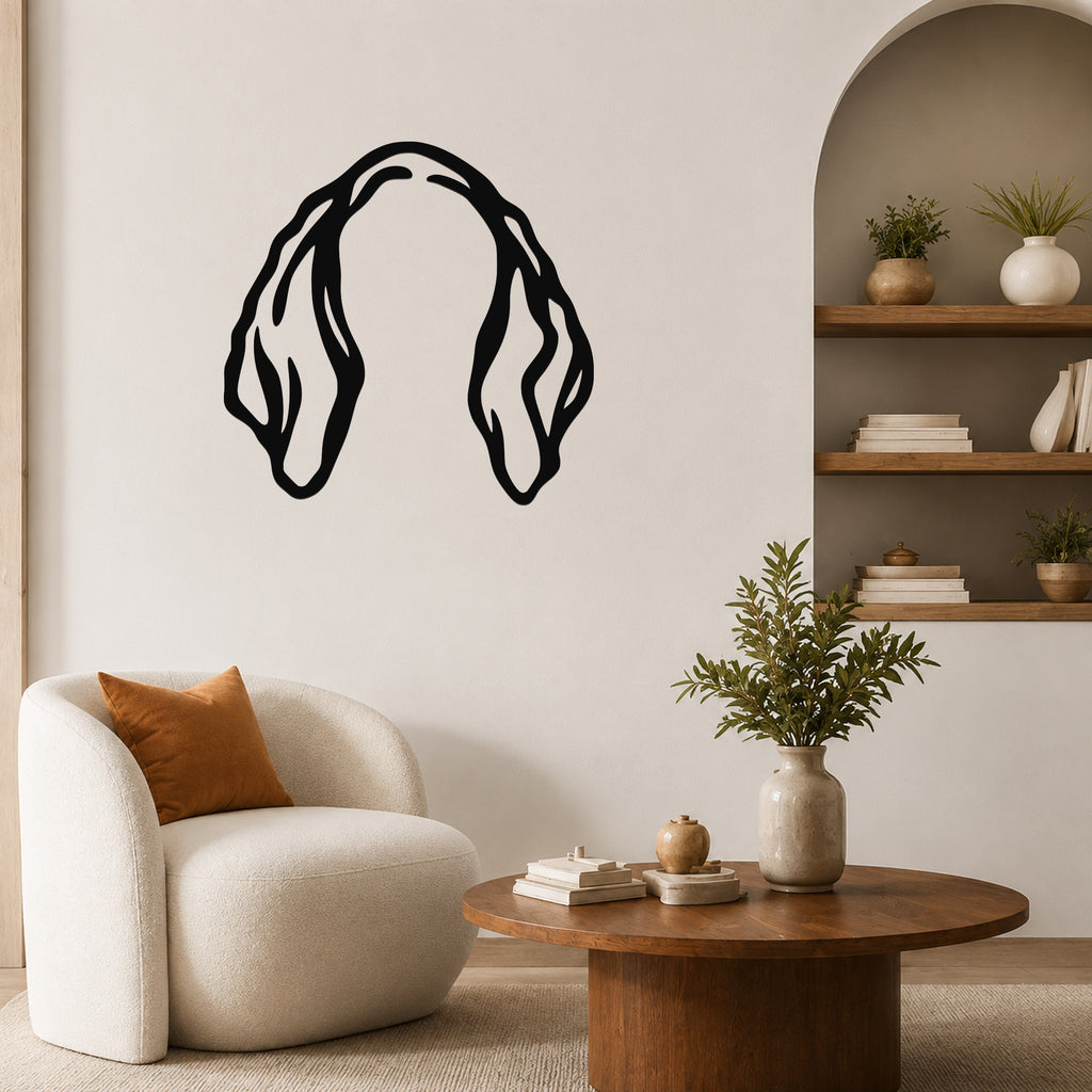 Bloodhound dog ear waterproof metal wall art, mockup 1