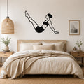 Female Classical Pilates Hip Circles waterproof steel metal wall art, mockup 1