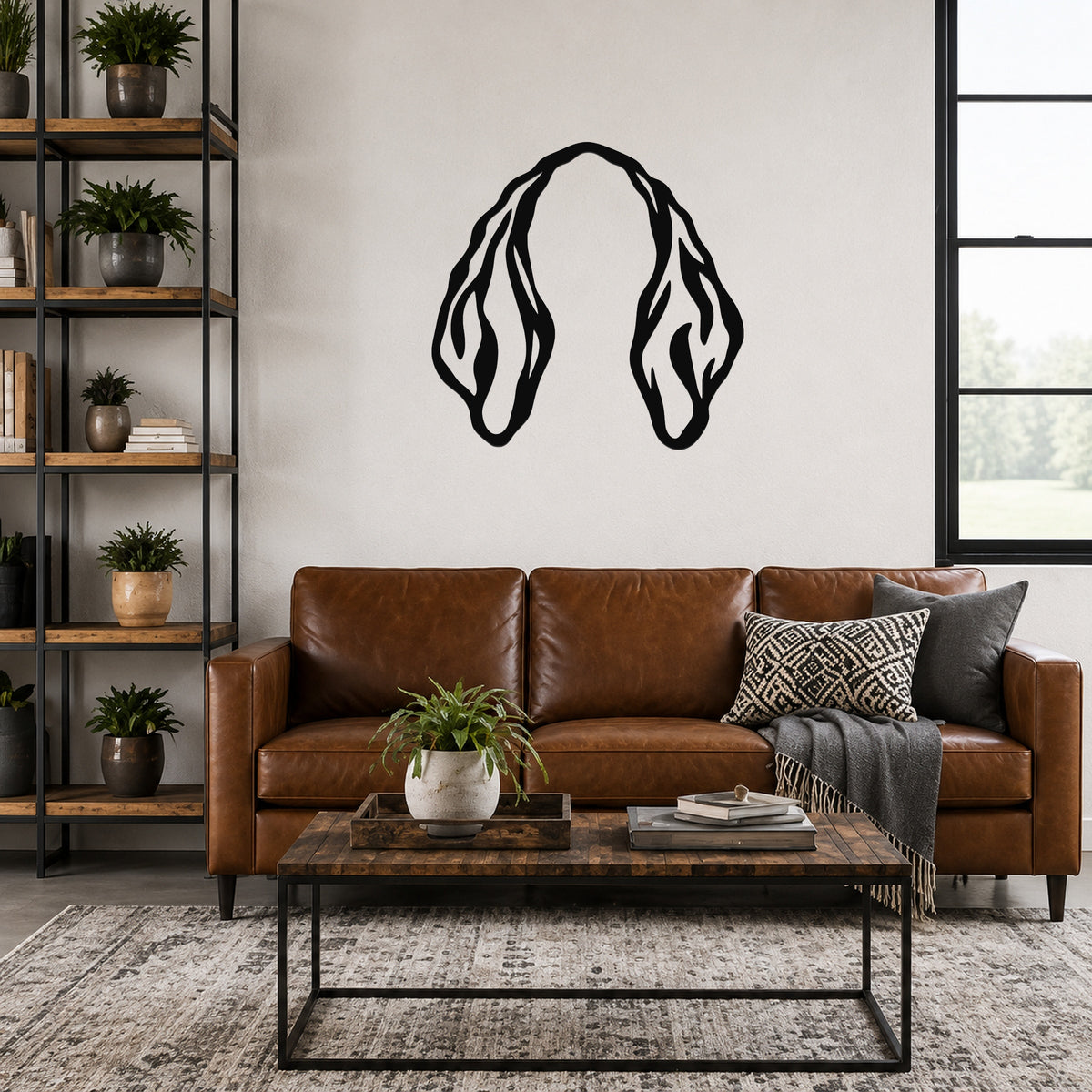 Bloodhound dog ear waterproof metal wall art, mockup 1