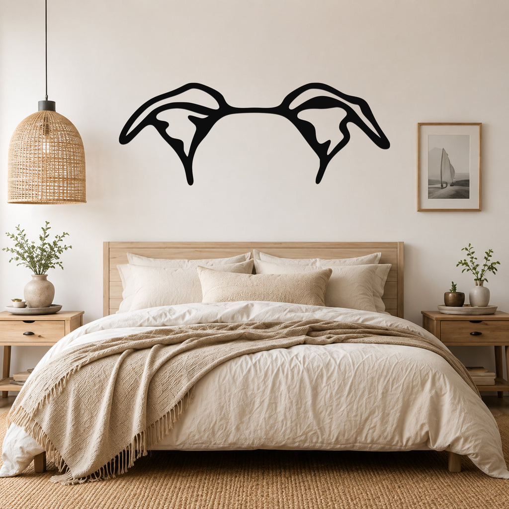 Whippet dog ear waterproof metal wall art, mockup 1