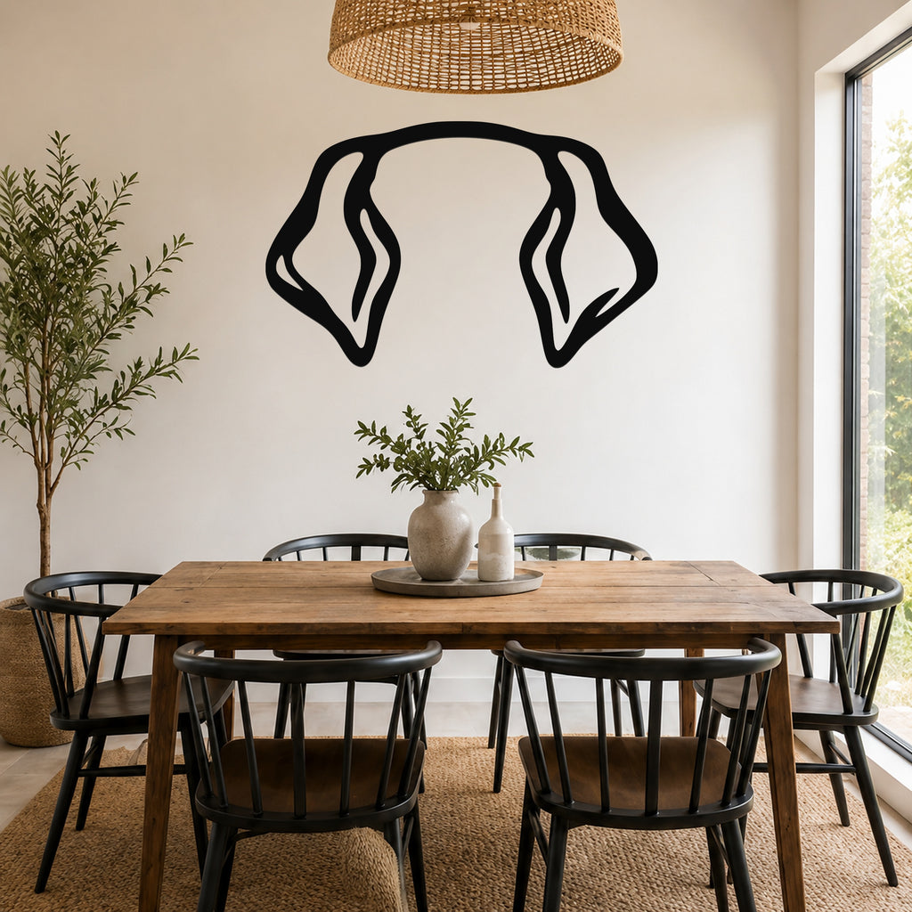 Weimaraner dog ear waterproof metal wall art, mockup 1