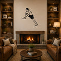 Male Wrestling Lift and Finish waterproof steel metal wall art, mockup 1