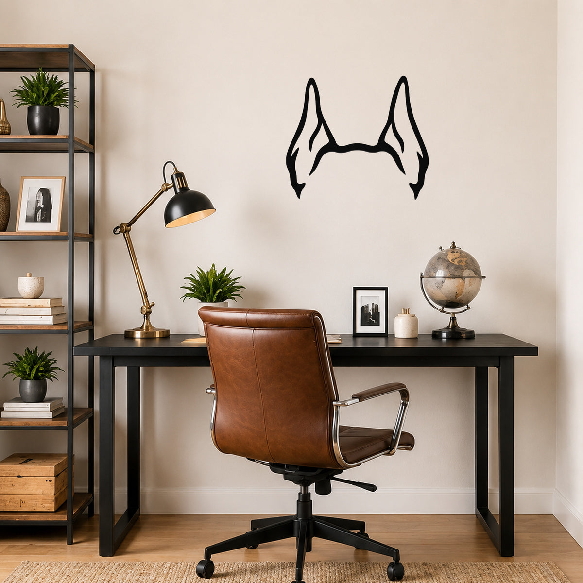 Doberman dog ear waterproof metal wall art, mockup 1