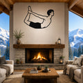 Male Classical Pilates Rocking waterproof steel metal wall art, mockup 1