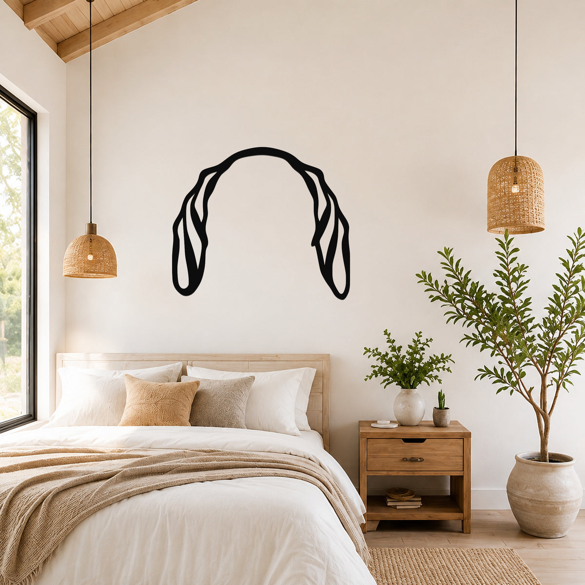 American Foxhound dog ear waterproof metal wall art, mockup 1