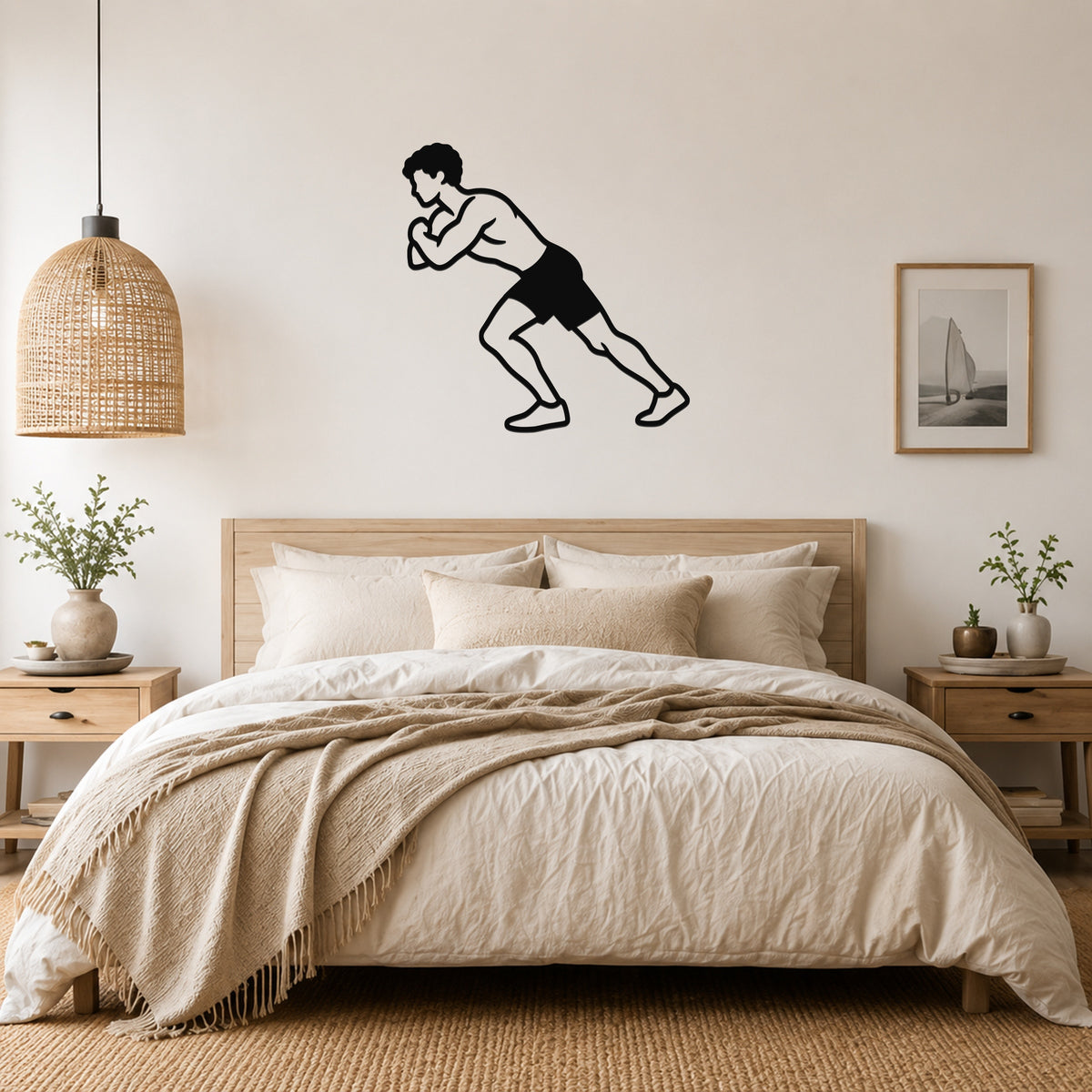 Male Wrestling Hip Pressure Drive waterproof steel metal wall art, mockup 1