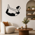 Female Classical Pilates Rocking waterproof steel metal wall art, mockup 1