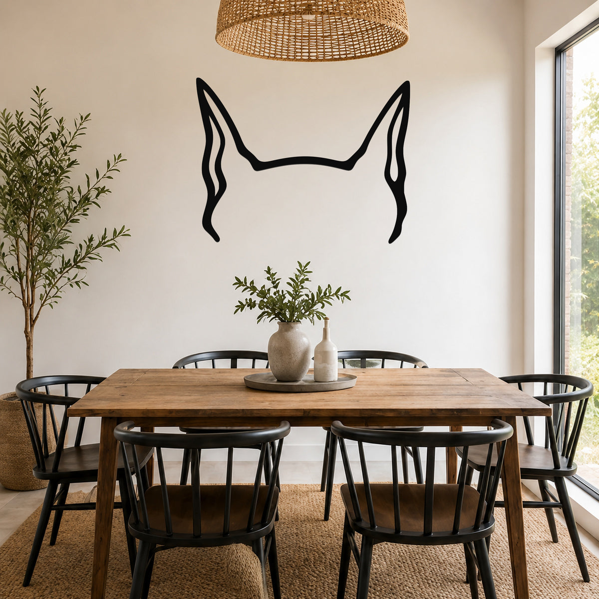 Great Dane dog ear waterproof metal wall art, mockup 1