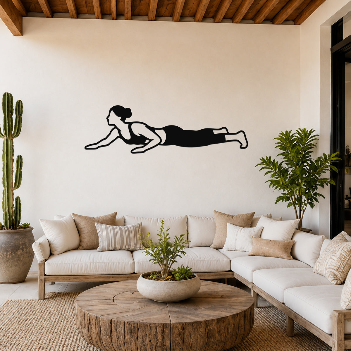 Female Wrestling Sprawl waterproof steel metal wall art, mockup 1