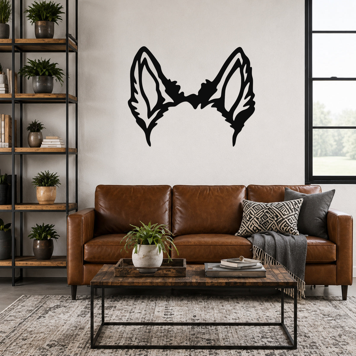 Scottish Terrier dog ear waterproof metal wall art, mockup 1
