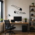Male Classical Pilates Jack Knife waterproof steel metal wall art, mockup 1