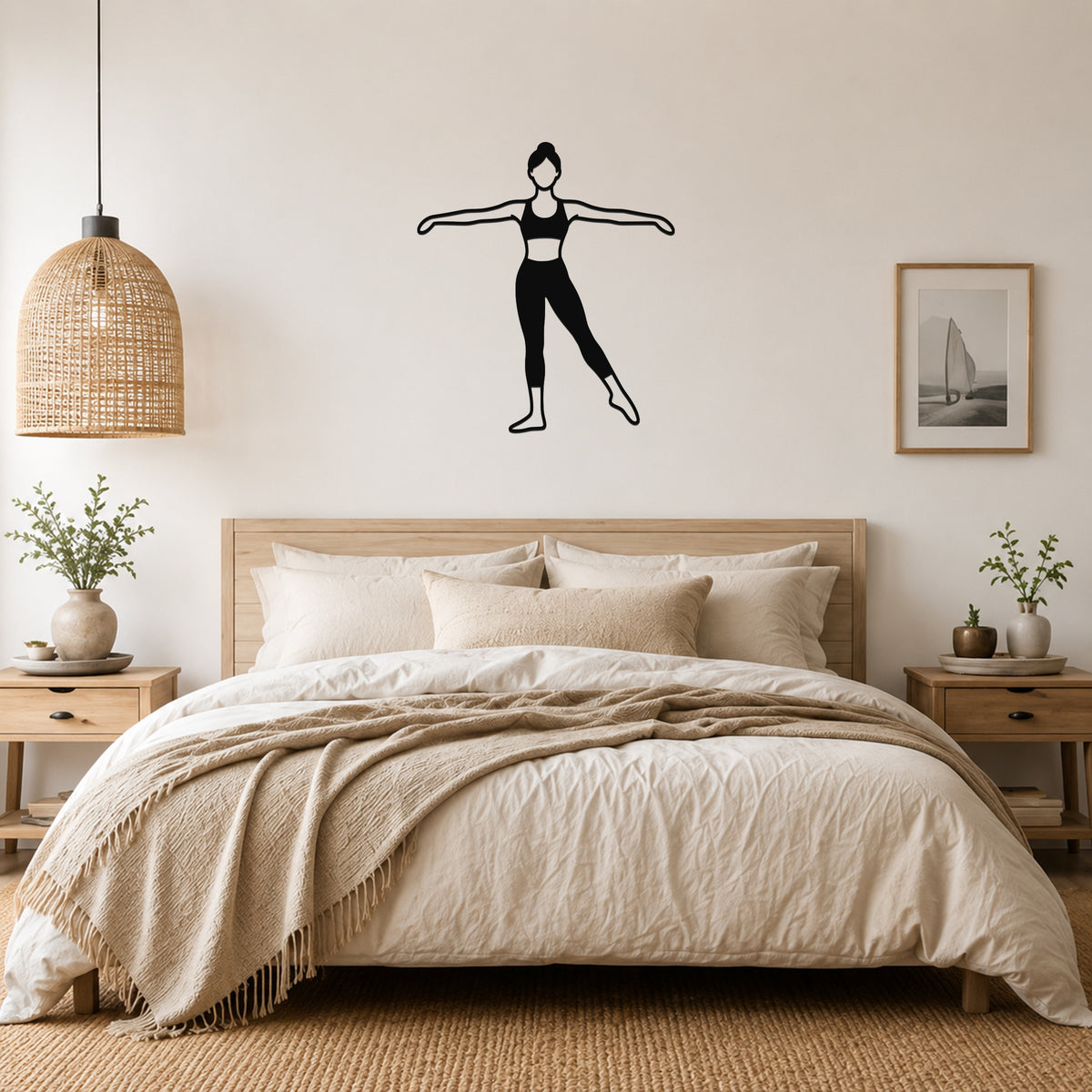 Female Ballet À la seconde waterproof steel metal wall art, mockup 1