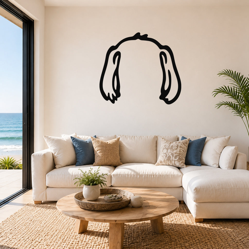 American Foxhound dog ear waterproof metal wall art, mockup 1