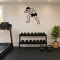 Male Wrestling Snap Down Motion waterproof steel metal wall art, mockup 1