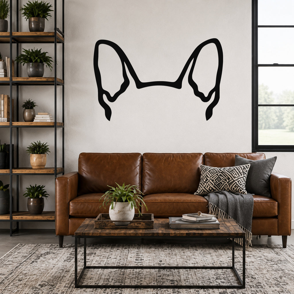 Boston Terrier dog ear waterproof metal wall art, mockup 1