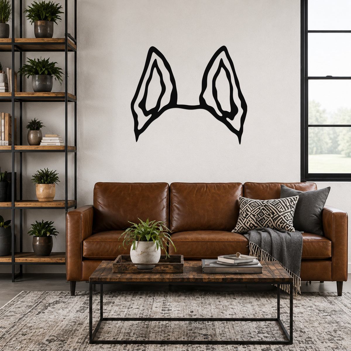 Dutch Shepherd dog ear waterproof metal wall art, mockup 1