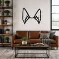 German Shepherd dog ear waterproof metal wall art, mockup 1