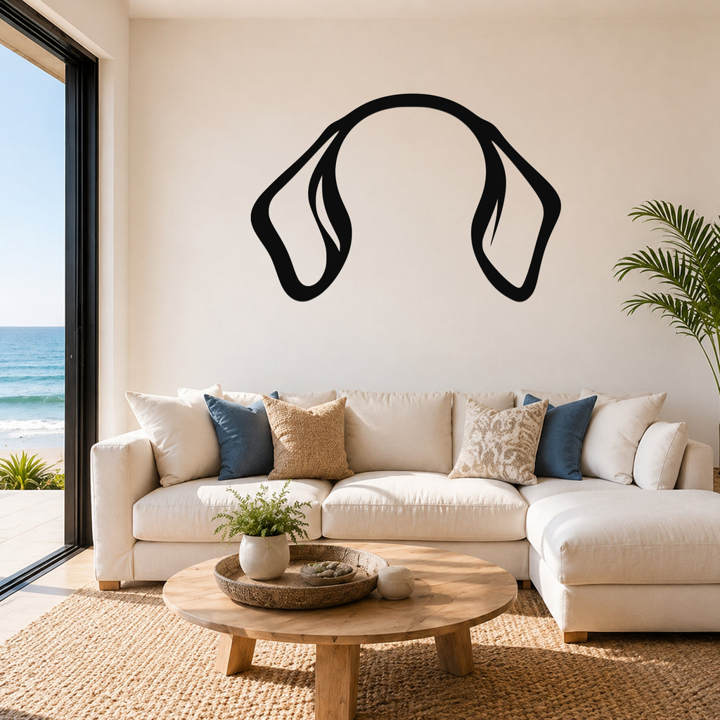 Beagle dog ear waterproof metal wall art, mockup 1