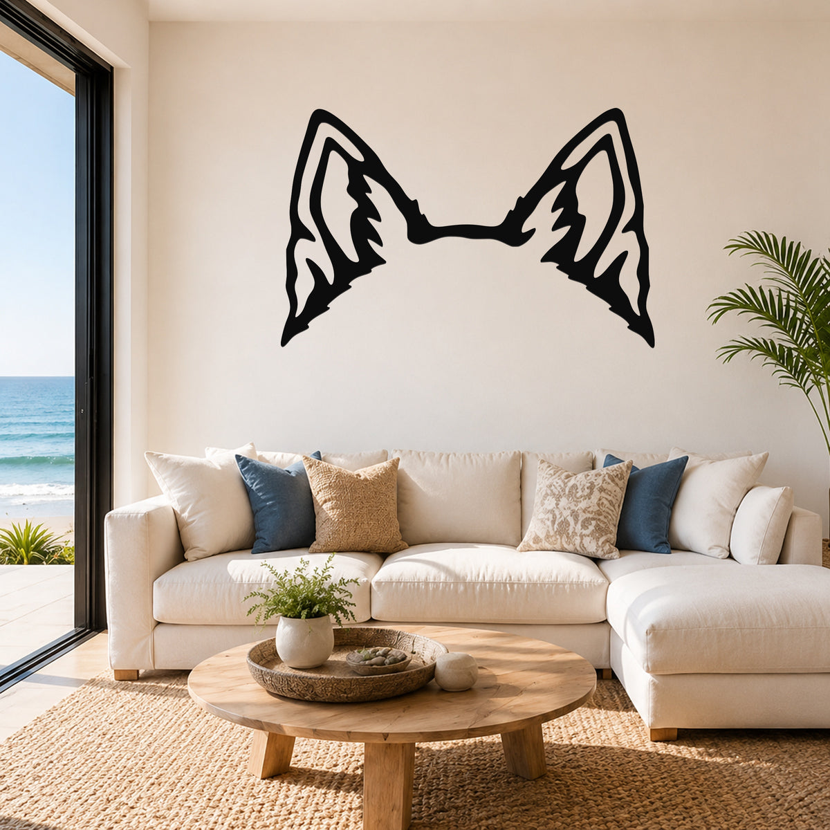 Schipperke dog ear waterproof metal wall art, mockup 1