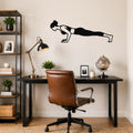 Female Classical Pilates Push Up waterproof steel metal wall art, mockup 1