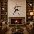 Male Karate Double Punch waterproof steel metal wall art, mockup 1