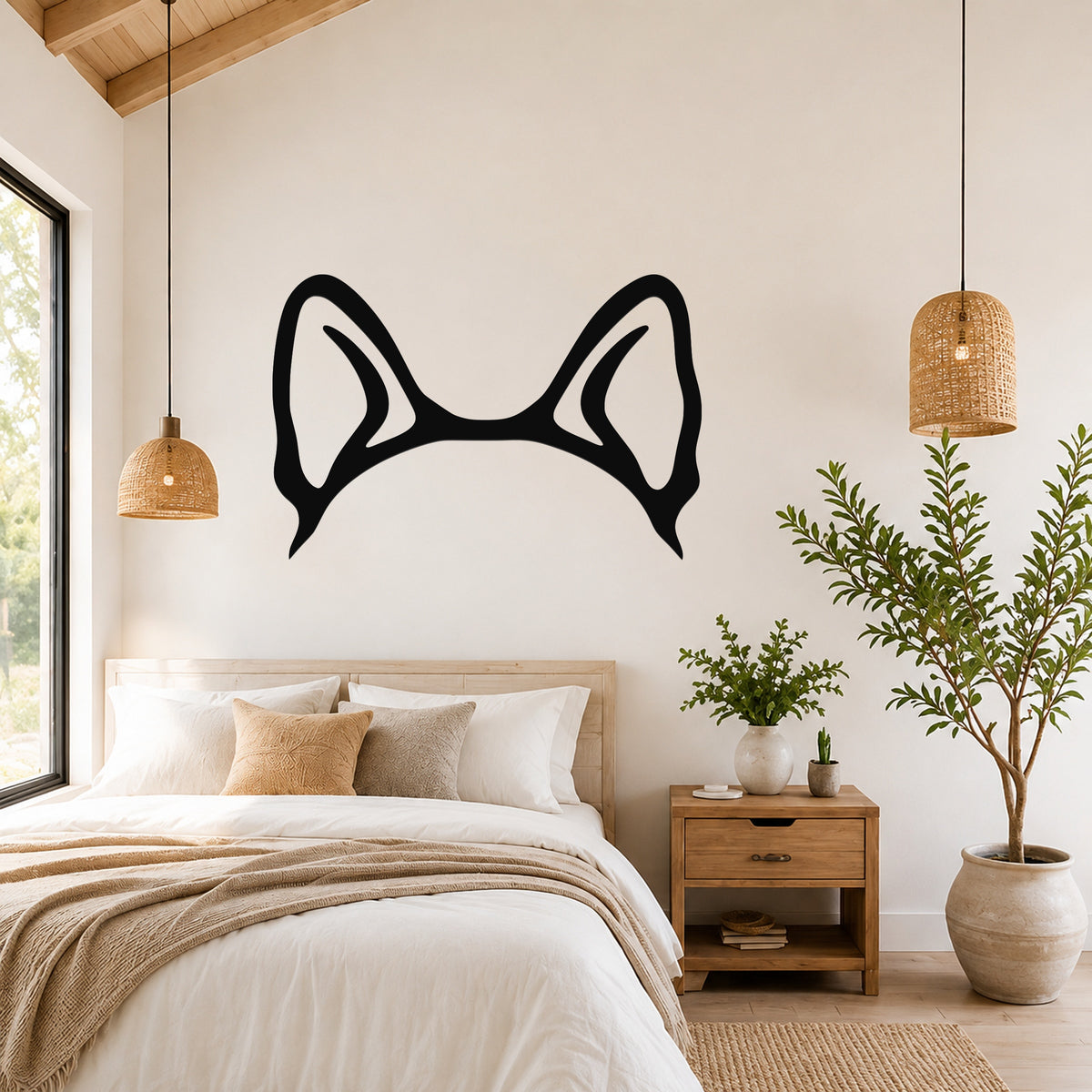 Shiba Inu dog ear waterproof metal wall art, mockup 1