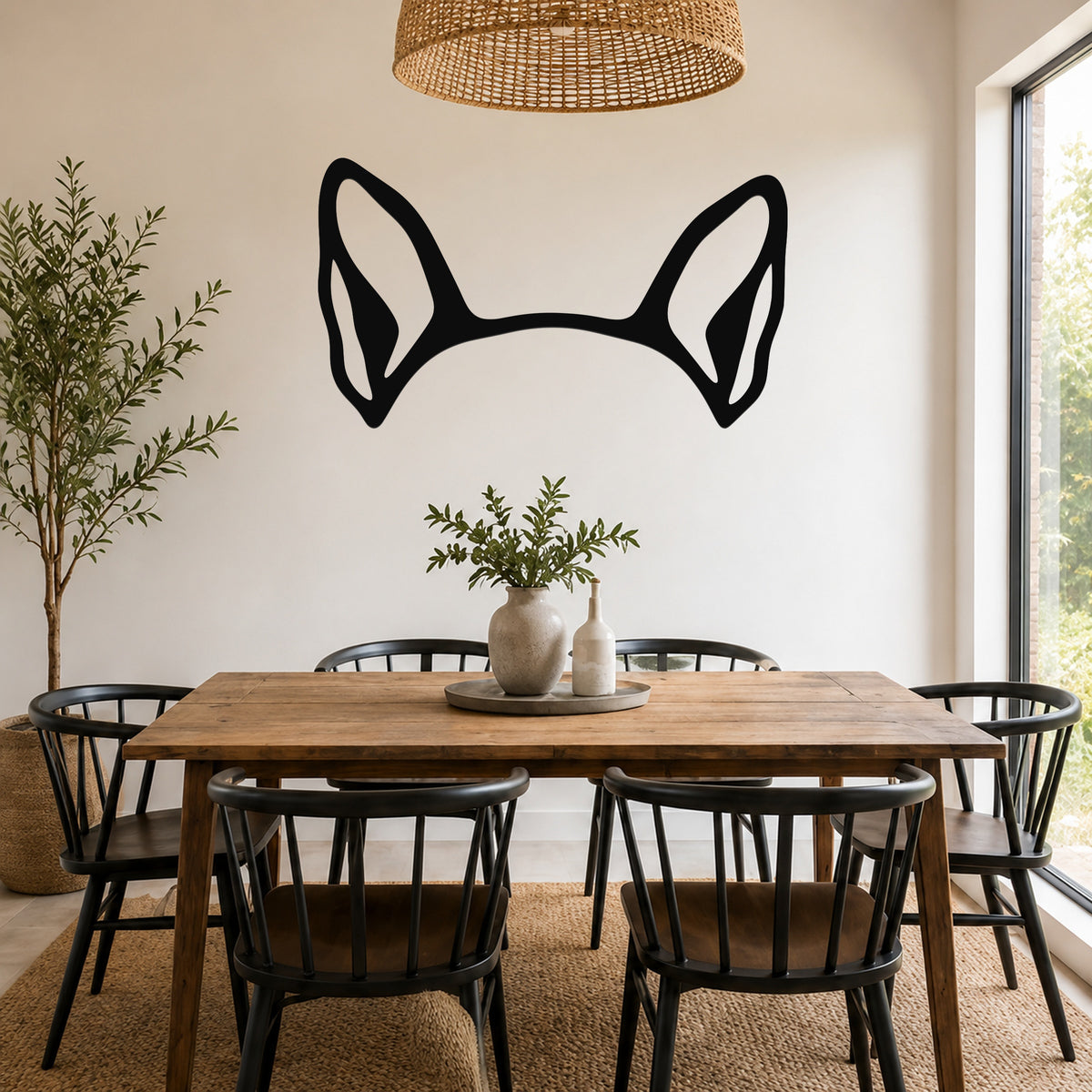 Boston Terrier dog ear waterproof metal wall art, mockup 1