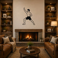 Male Karate Step Back Block waterproof steel metal wall art, mockup 1