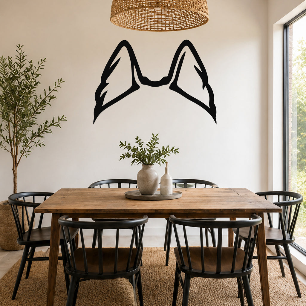 Husky dog ear waterproof metal wall art, mockup 1