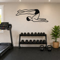 Male Classical Pilates Roll Over waterproof steel metal wall art, mockup 1