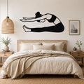 Female Classical Pilates Roll Up waterproof steel metal wall art, mockup 1
