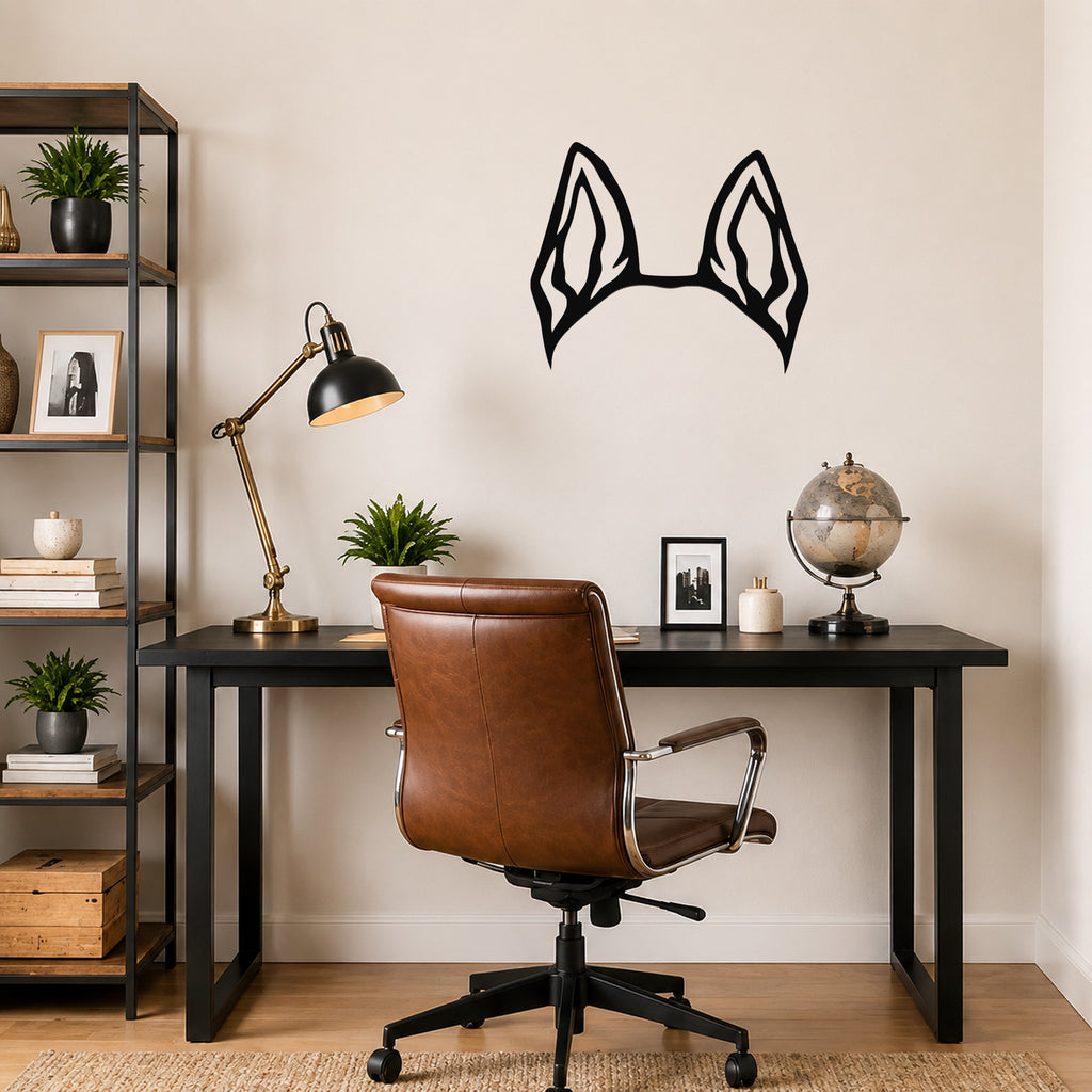 Dutch Shepherd dog ear waterproof metal wall art, mockup 1