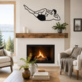 Male Classical Pilates Criss Cross waterproof steel metal wall art, mockup 1
