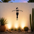 Female Ballet À la quatrième derrière waterproof steel metal wall art, mockup 1