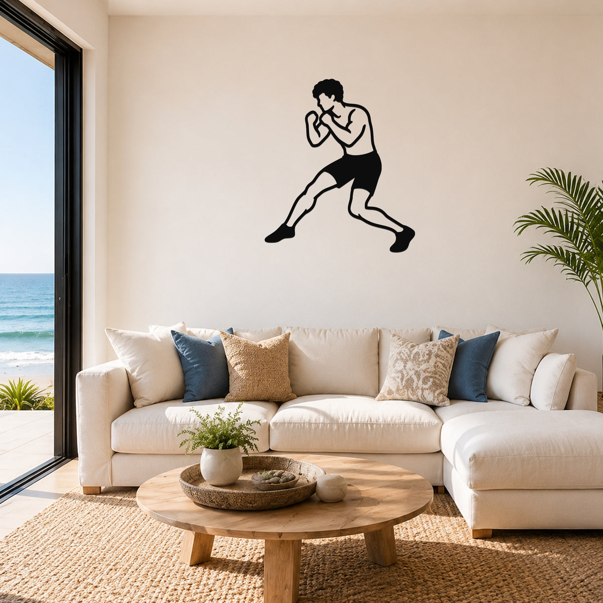 Male Wrestling Back Step Defense waterproof steel metal wall art, mockup 1