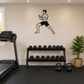 Male Karate Front Stance Hold waterproof steel metal wall art, mockup 1