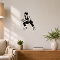 Female Wrestling Level Change waterproof steel metal wall art, mockup 1