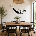 Female Classical Pilates Swan Dive waterproof steel metal wall art, mockup 1