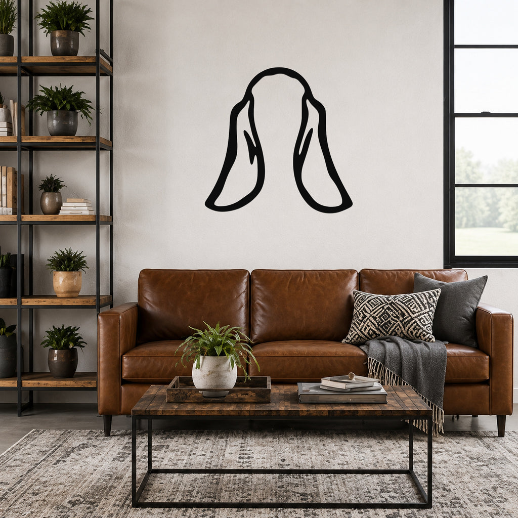 Basset Hound dog ear waterproof metal wall art, mockup 1