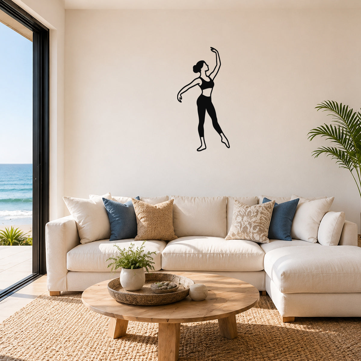 Female Ballet Écarté derrière waterproof steel metal wall art, mockup 1