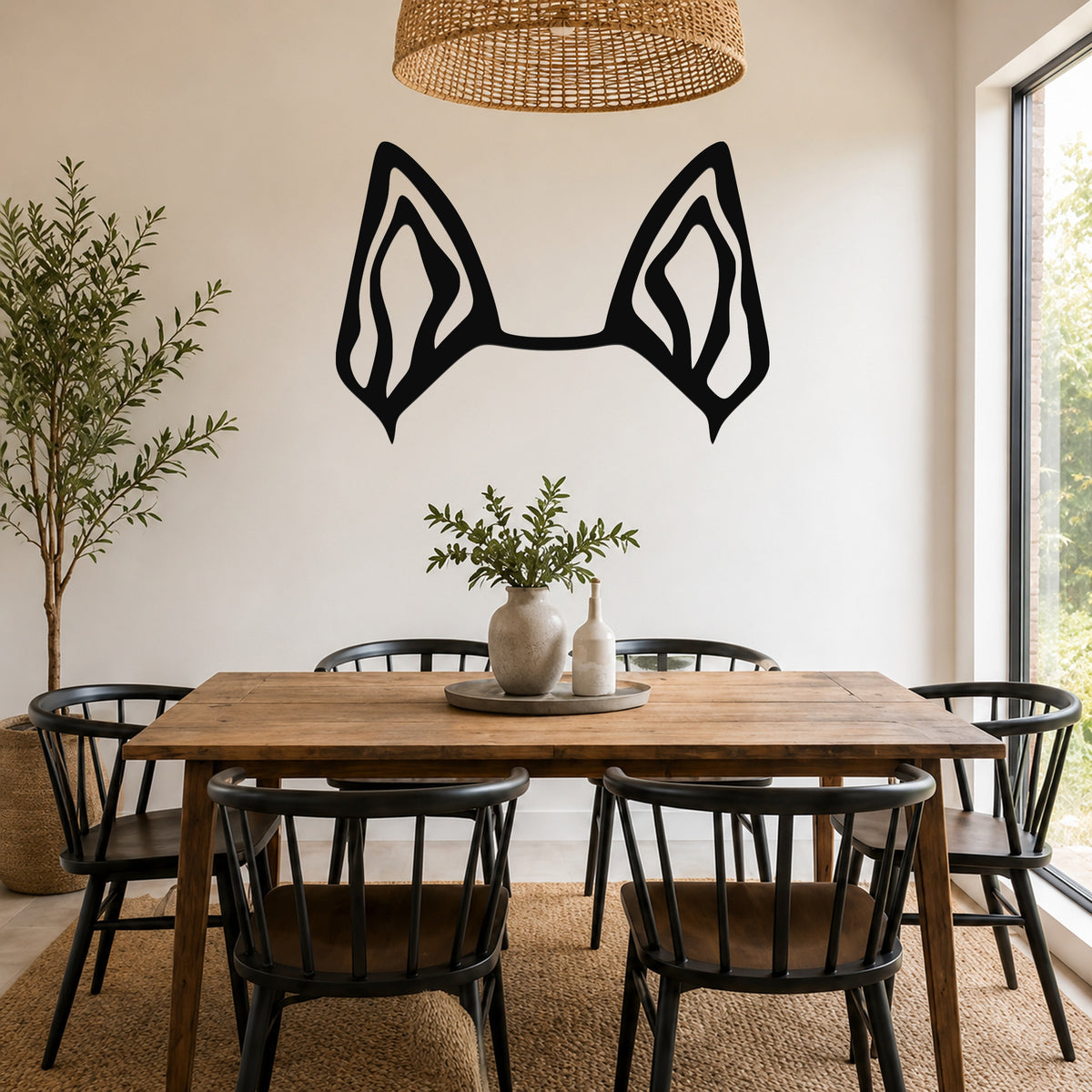 Mini Foxie dog ear waterproof metal wall art, mockup 1