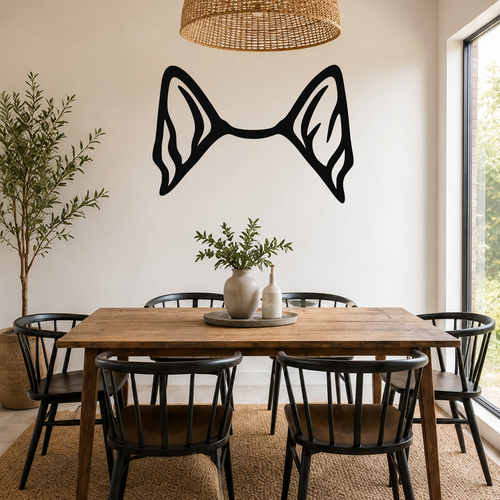 Norwegian Elkhound dog ear waterproof metal wall art, mockup 1