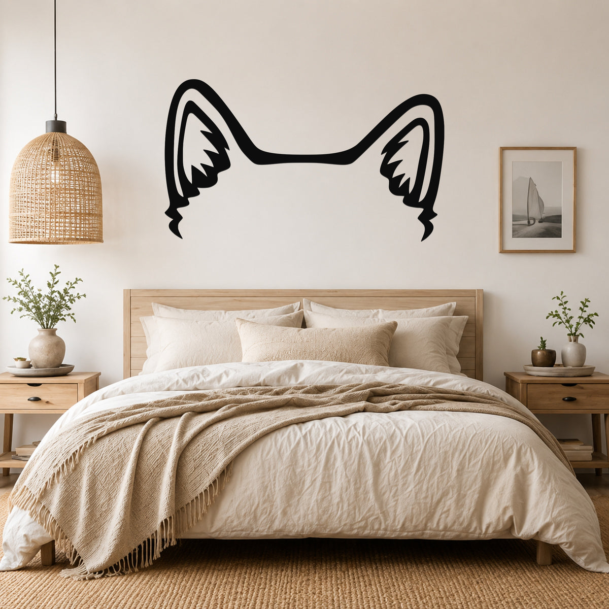 Boston Terrier dog ear waterproof metal wall art, mockup 1