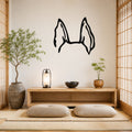 German Shepherd dog ear waterproof metal wall art, mockup 1